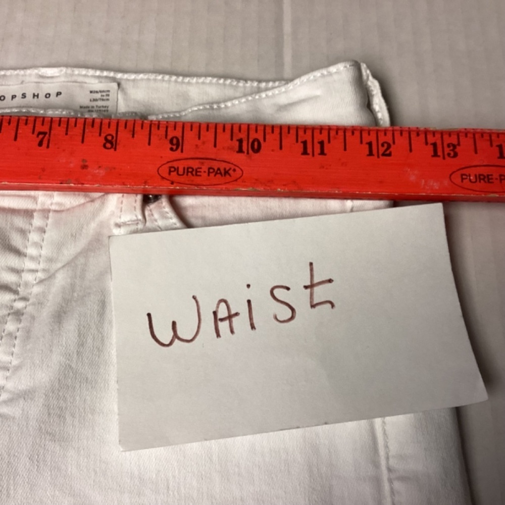 Top shop Jamie jeans SZ 26W x30L white distressed skinny straight legs t… - Picture 9 of 11